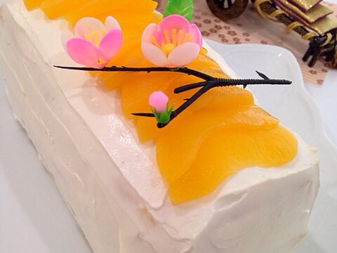 雛祭り♡赤ちゃんOK！ヨーグルト使い切り♡桃ケーキ